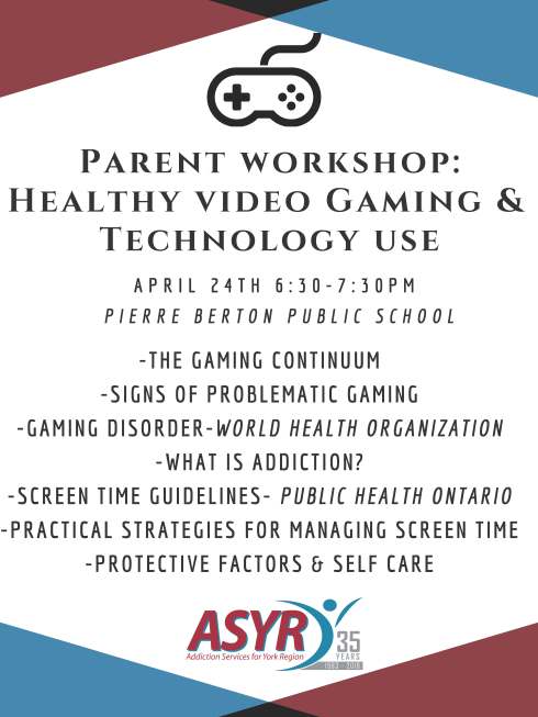 Addiction Parent Workshop Poster